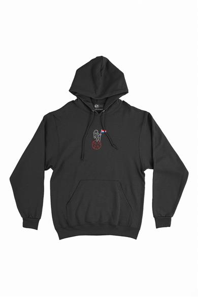 Bayraklı Astronot Minimal Kapşonlu Sweatshirt Hoodie