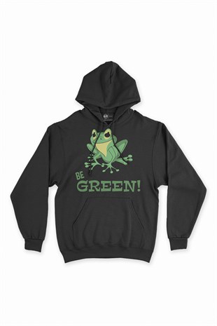 Be Green Kurbağa Kapşonlu Sweatshirt Hoodie