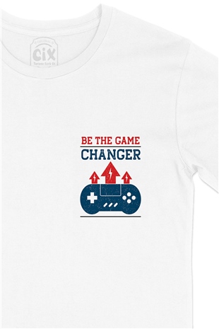 Be The Game Changer Cep Logo Tasarımlı Beyaz Tişört