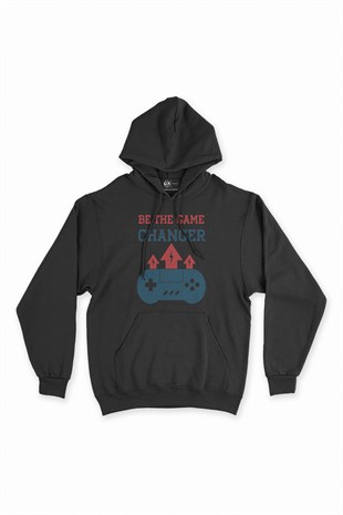 Be The Game Changer Siyah Kapşonlu Sweatshirt Hoodie