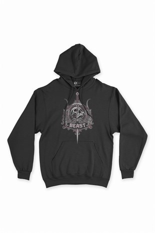 Beast Kuru Kafa Kapşonlu Sweatshirt Hoodie