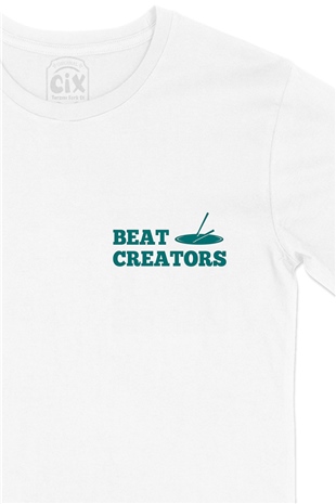 Beat Creators Cep Logo Tasarımlı Beyaz Tişört