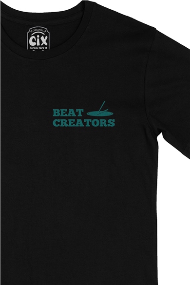 Beat Creators Cep Logo Tasarımlı Siyah Tişört