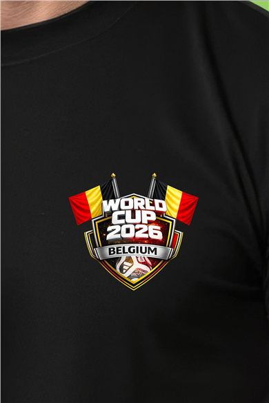 Belçika Dünya Kupası 2026 Siyah Tişört