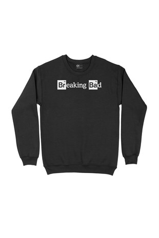 Beyaz Breaking Bad Logolu Siyah Sweatshirt