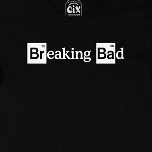 Beyaz Breaking Bad Logolu Siyah Tişört