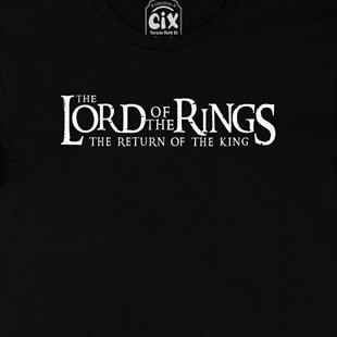 Beyaz Lord Of The Rings Return Siyah Tişört