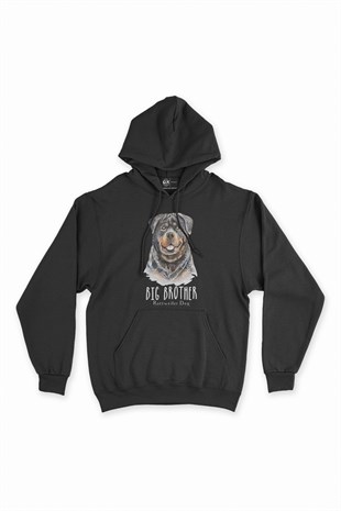 Big Brother Siyah Kapşonlu Sweatshirt Hoodie