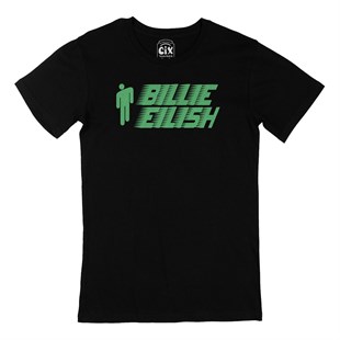 Billie Eilish Logo Tasarımlı Siyah Tişört