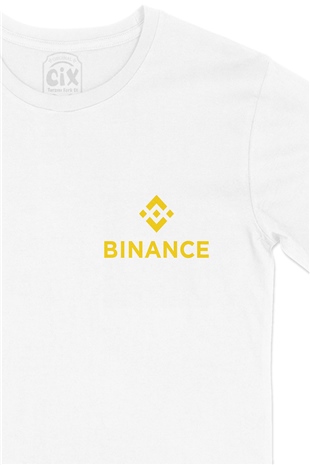 Binance Cep Logo Tasarımlı Beyaz Tişört