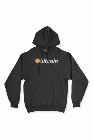 Bitcoin Siyah Kapşonlu Sweatshirt Hoodie