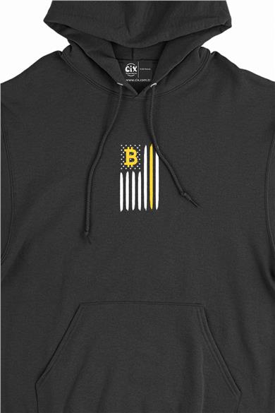 Bitcoin Tarz Minimal Kapşonlu Sweatshirt Hoodie
