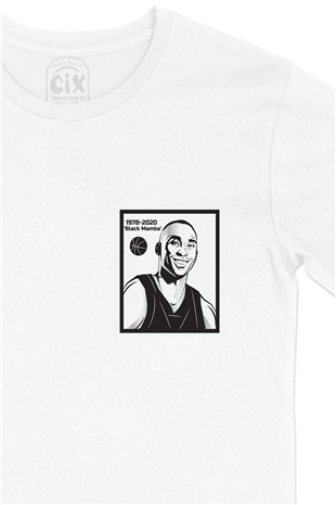 Black Mamba Cep Logo Tasarımlı Beyaz Tişört