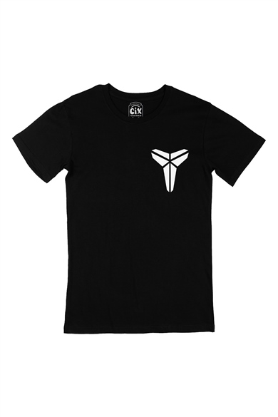 Black Mamba Logolu Cep Logo Tasarımlı Siyah Tişört