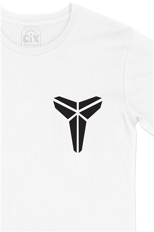 Black Mamba Logolu Cep Logo Tasarımlı Beyaz Tişört