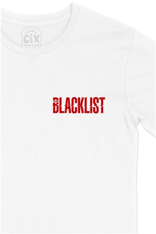 Blacklist Cep Logo Tasarımlı Beyaz Tişört