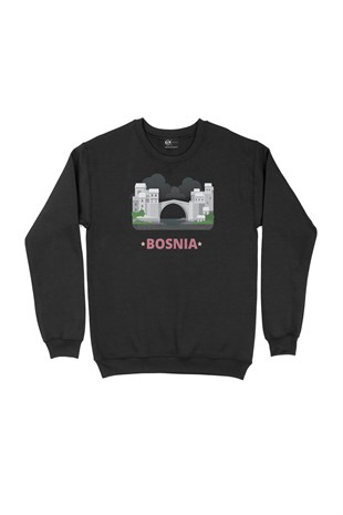 Bosna Hersek Siyah Sweatshirt