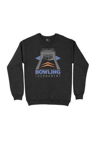 Bowling Turnuvası Siyah Sweatshirt