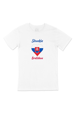 Bratislava Slovakya Bayraklı Kalpli Tişört