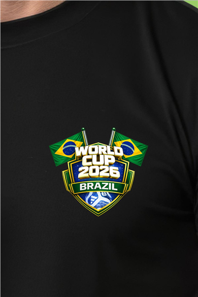 Brezilya Dünya Kupası 2026 Siyah Tişört