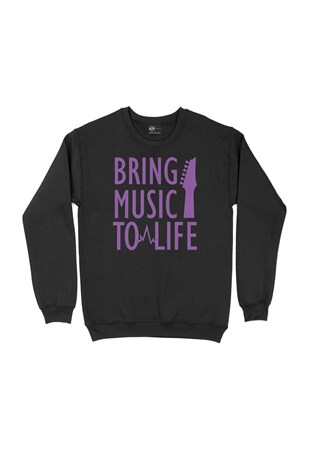 Bring Music To Life Siyah Sweatshirt