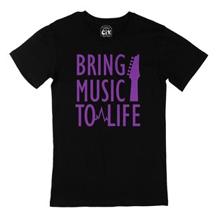 Bring Music To Life Siyah Tişört