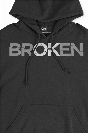 Broken Siyah Sweatshirt Hoodie