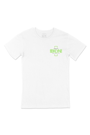 Brooklyn New York City Cep Logo Tasarımlı Beyaz Tişört