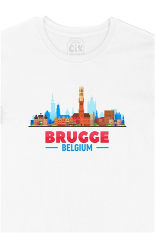 Brugge Belçika Manzaralı Tişört