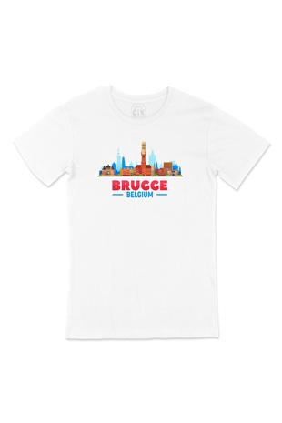 Brugge Belçika Manzaralı Tişört