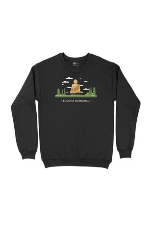 Buda Anıtı Siyah Sweatshirt