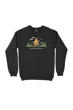 Buda Anıtı Siyah Sweatshirt