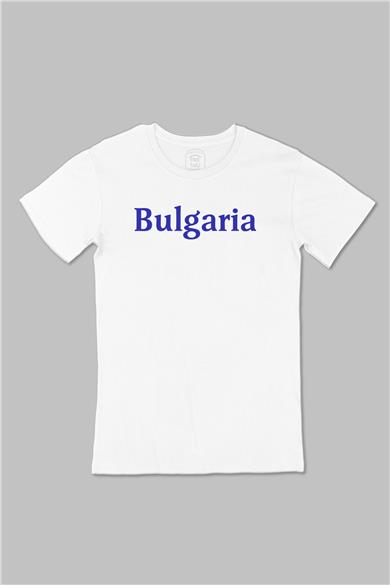 Bulgaristan Bulgaria Büyük Baskılı Beyaz Tişört