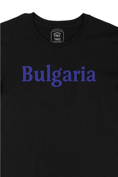 Bulgaristan Bulgaria Büyük Baskılı Siyah Tişört