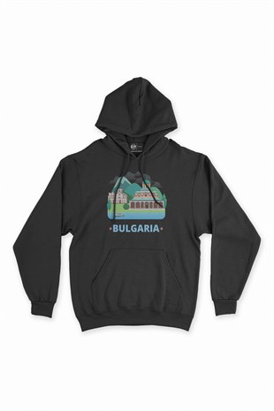 Bulgaristan Siyah Kapşonlu Sweatshirt Hoodie