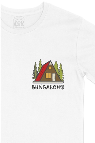 Bungalows Cep Logo Tasarımlı Beyaz Tişört