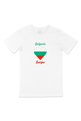 Burgaz Bulgaristan Bayraklı Kalpli Tişört