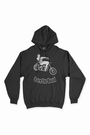 Burn The Road Motor Kapşonlu Sweatshirt Hoodie