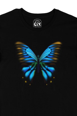 Butterfly Kelebekli Siyah Tişört