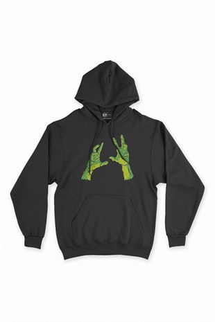 Cadılar Bayramı Siyah Kapşonlu Sweatshirt Hoodie
