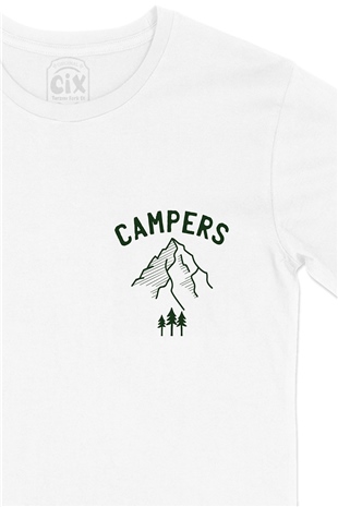 Campers Cep Logo Tasarımlı Beyaz Tişört