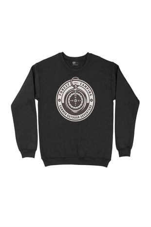 Camping Compass Siyah Sweatshirt