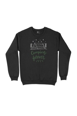 Camping Forever Siyah Sweatshirt