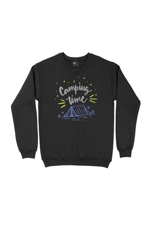 Camping Time Siyah Sweatshirt