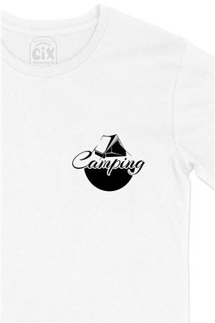 Camping World Cep Logo Tasarımlı Beyaz Tişört
