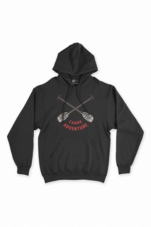Canoe Time Siyah Kapşonlu Sweatshirt Hoodie