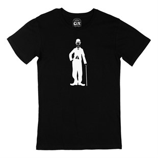 Charlie Chaplin Bastonlu Siyah Tişört