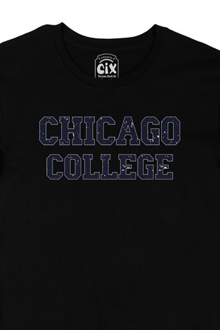Chicago College Siyah Tişört