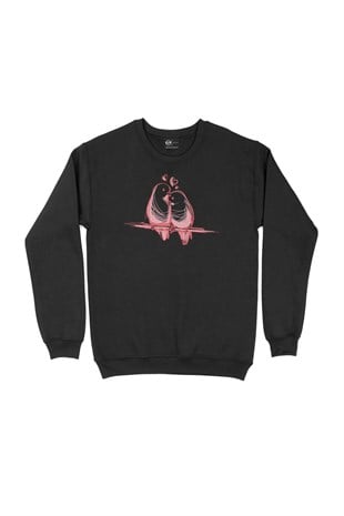Çifte Kumrular Siyah Sweatshirt