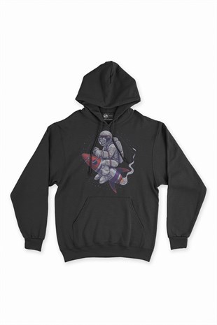 Çılgın Astronot Kapşonlu Sweatshirt Hoodie